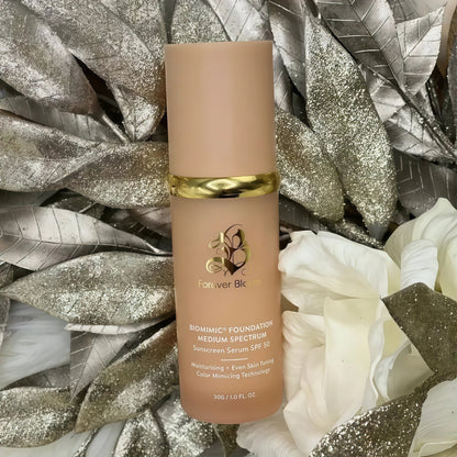 Bio Mimic Foundation Medium Spectrum by Forever Bloom; Protecting from Sun with SPF50; for Gym, Sports, Dancing