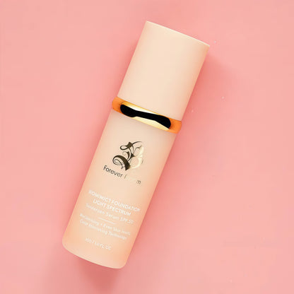 Bio Mimic Foundation Light Spectrum by Forever Bloom; Hydrating, Anti-Aging, Concealing, Evening skin tone, Protecting from Sun with SPF50; Lifestyle Lightweight Foundation for Gym, Sports, Dancing