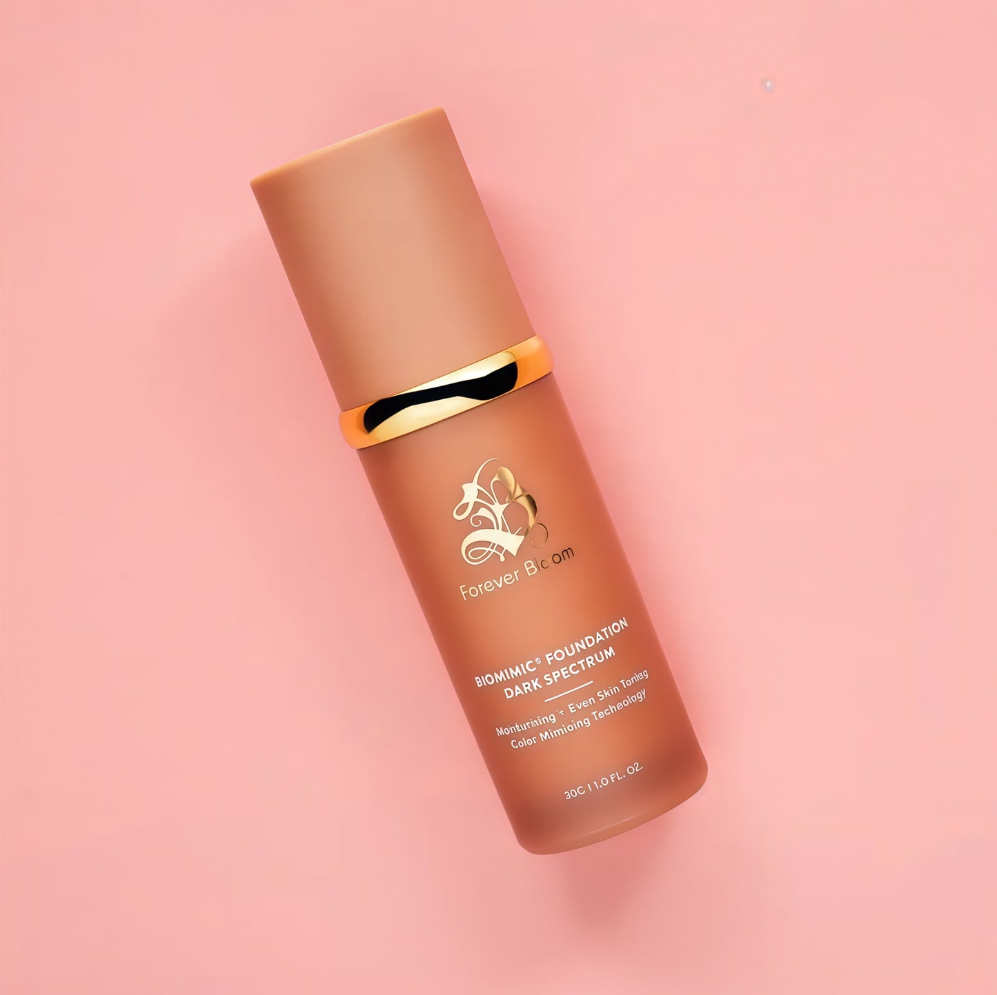 Forever Bloom Biomimic Dark Spectrum Foundation – Full Coverage, Long-Wear, Non-Comedogenic Makeup – No Oxidation or Caking – Lightweight, Flawless Finish for Deep Skin Tones