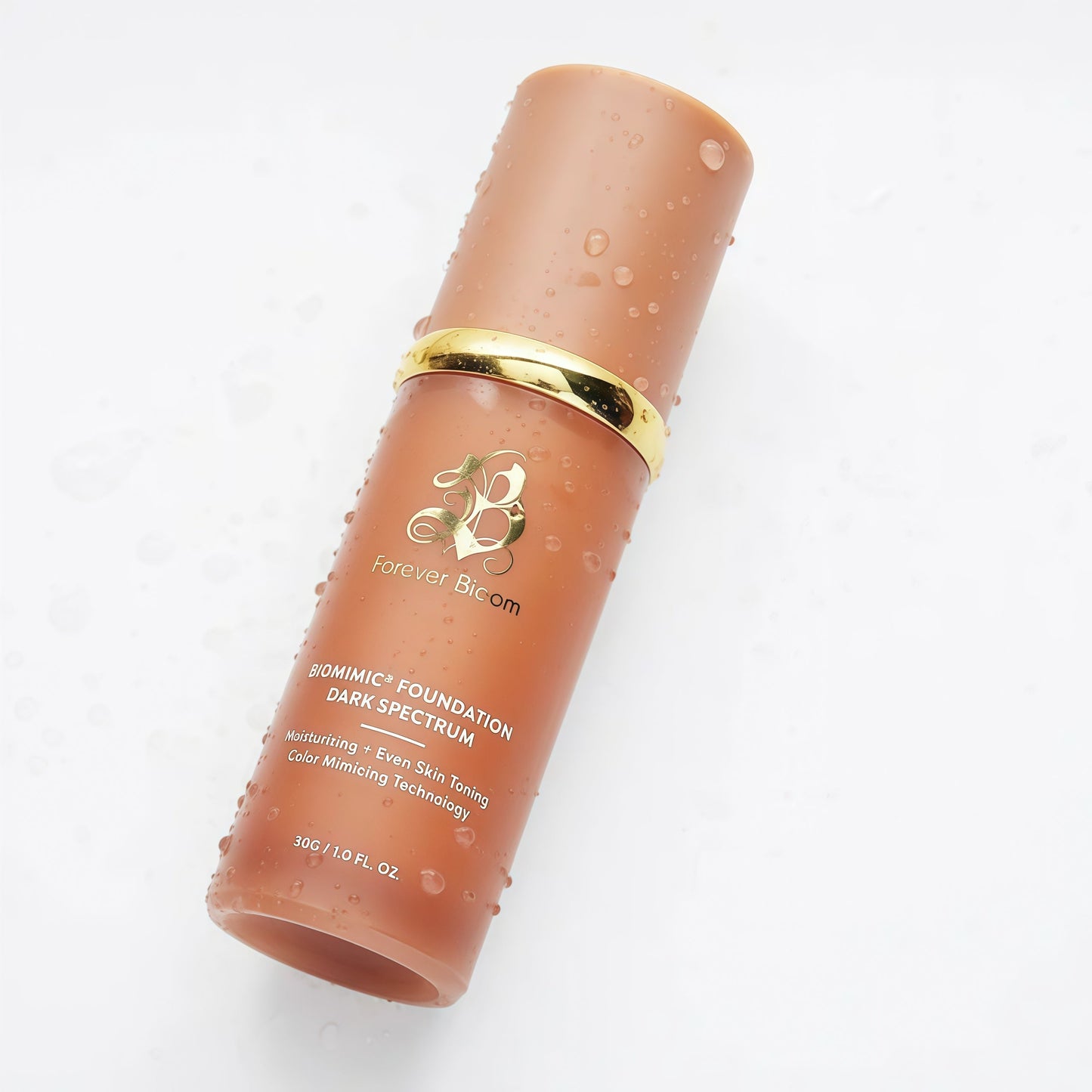 Forever Bloom Biomimic Dark Spectrum Foundation – Full Coverage, Long-Wear, Non-Comedogenic Makeup – No Oxidation or Caking – Lightweight, Flawless Finish for Deep Skin Tones